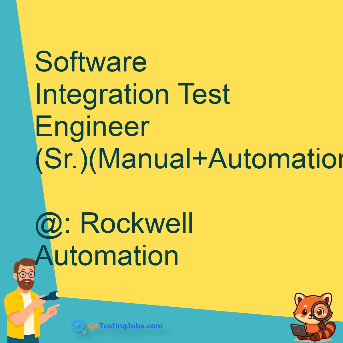 QATestingJobs's tweet image. Title: Software Integration Test Engineer (Sr.)(Manual+Automation)
Company: Rockwell Automation
Country: India
City: pune
Employment Type: full-time
Location: hybrid
Remote/Onsite: hybrid
Visa Support: 
qatestingjobs.com/jobs/66794-sof…
#automationtesting #azuredevops #defectmanagement…