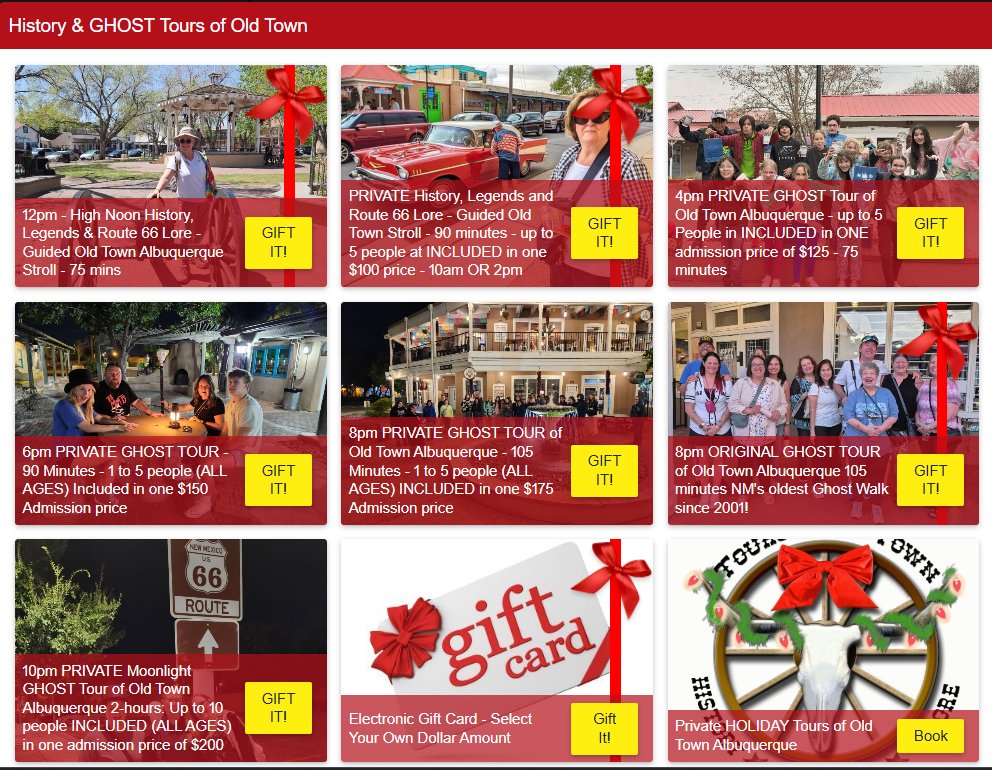 AbqTours's tweet photo. Create memories that will last a lifetime!  Gift the experience of an Old Town Walking Tour. 
https://t.co/uCba06Vx8o
#AbqTours #FamilyFun #ThingsToDoABQ #ThingsToDoAbq #giftcards https://t.co/CDnlpxAeQg