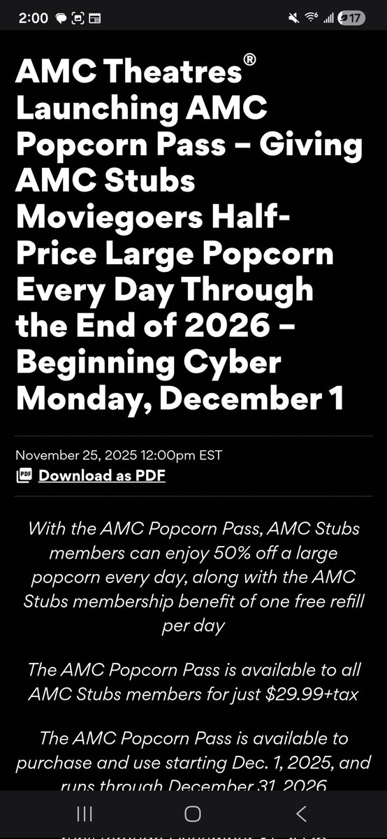 Natep717's tweet image. ⚠️BREAKINGNEWS⚠️ #AMC just announced its &quot;Popcorn Pass&quot; details are below⤵️👀
#AMCStockNews #AMCNews