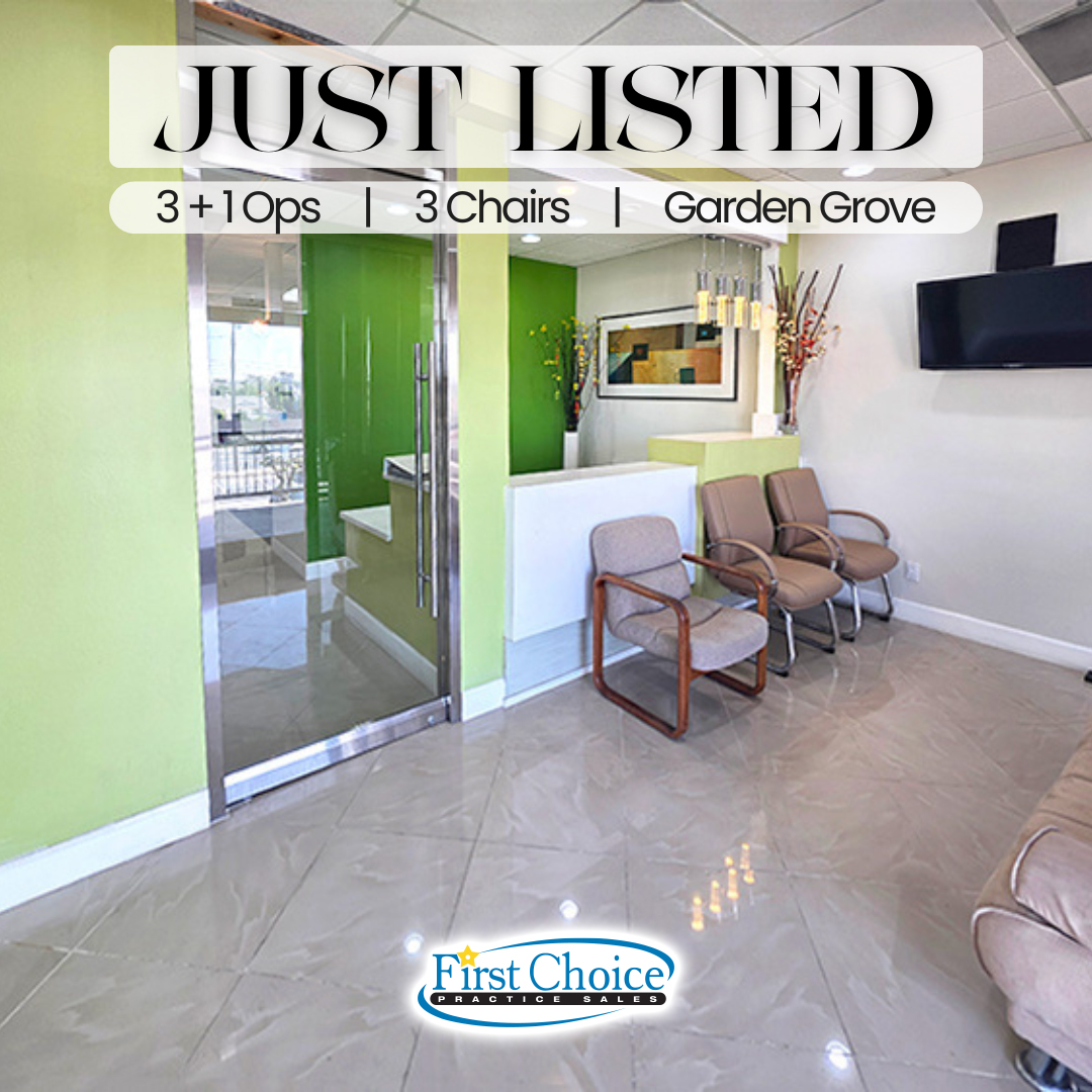 FirstChoicePS's tweet image. New Listing! 🦷 Garden Grove Dental Leasehold

Listing # 25 - 503
Asking $35,000
3 + 1 Ops | 3 Chairs

🔹New &amp;amp; Beautiful Practice!
🔹Street Side Signage &amp;amp; Great Parking!
🔹New Lease!
🔹Buy A $100,000+ Buildout For Cheap &amp;amp; Ready To Go!

Practice has been vacant since Covid. New…