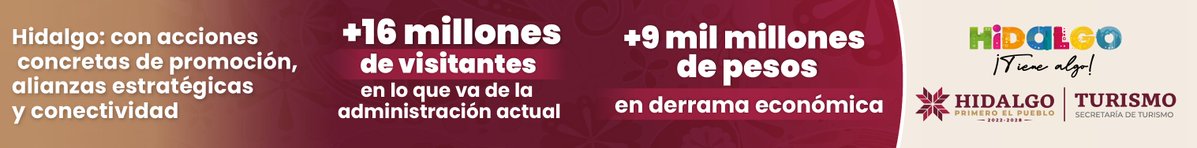 SECTURHidalgo's tweet image. Hidalgo vive uno de sus mejores momentos turísticos.
Crecemos en visitantes, en derrama económica y en oportunidades para todas y todos.

Un destino hecho en equipo… y hecho para sorprender. ✨

#HidalgoTieneAlgo