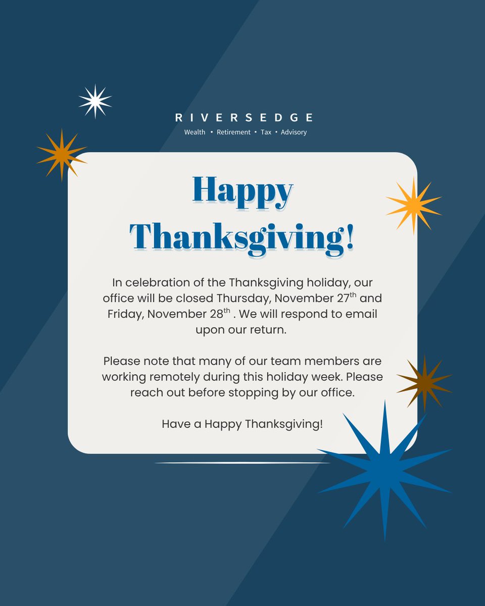 A quick heads-up for the holiday week: our office will be closed Thursday and Friday so our team can enjoy time with their families. We hope your Thanksgiving is filled with good food and great company!