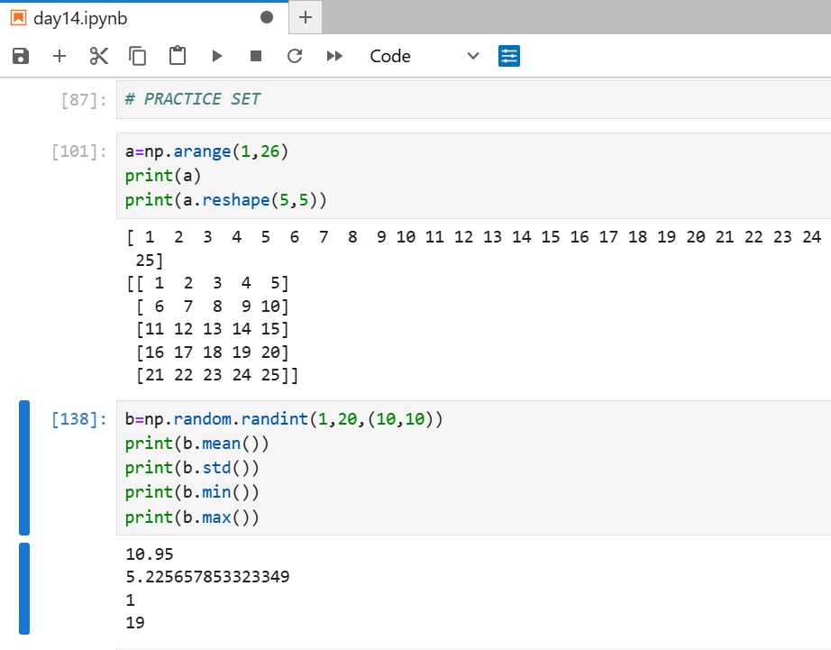 sh63425's tweet image. Day 14 — NumPy Basics

Learned how to create and reshape NumPy arrays today.
Also checked array shapes, data types, and did some random matrix stats.
NumPy is fast and actually fun 🔥
#100DaysOfDataScience #NumPy #Python