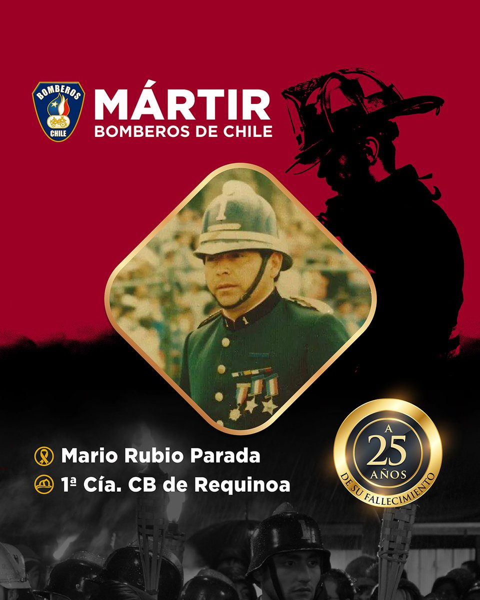𝗘𝗡 𝗠𝗘𝗠𝗢𝗥𝗜𝗔 | 🕯Mártir Mario Isaac Rubio Parada, perteneciente a la Primera Compañía del Cuerpo de Bomberos de Requínoa🕯

Conoce su historia aquí 👇
instagram.com/p/DRfXGIOgfE7/…