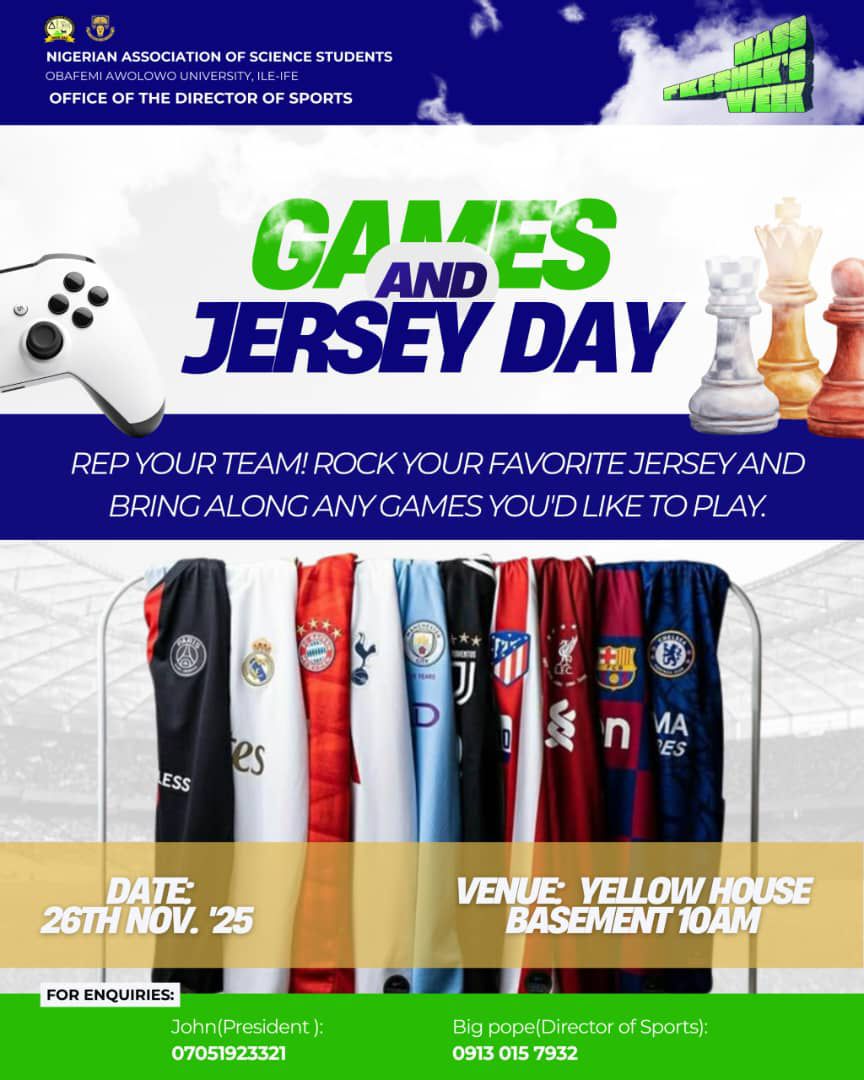 nass_oau's tweet image. Day 4 of our Freshers week!
Be there and let&apos;s have fun!