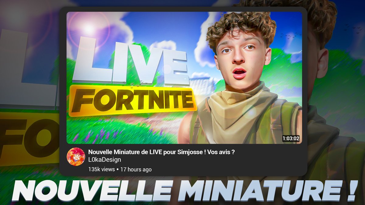 Nouvelle Miniature de LIVE pour <a href="/SimjosseYTT/">Simjosse</a> !

N'hésitez pas à me donner vos avis sur cette miniature !🔥

♻️x❤️