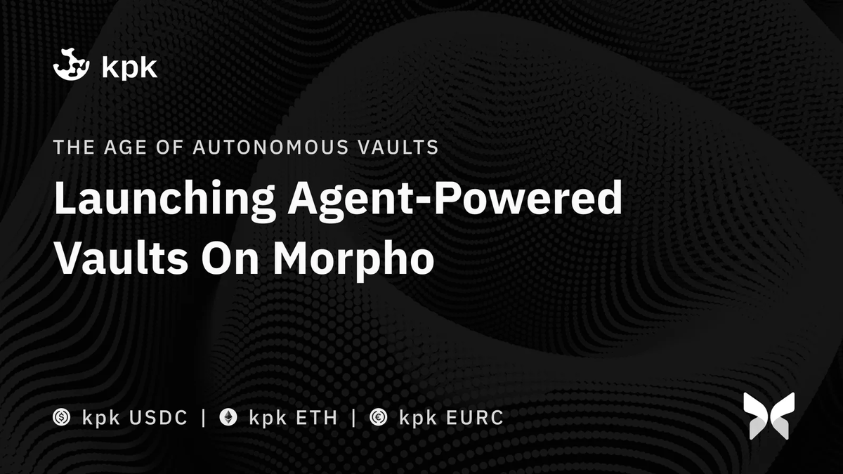 kpk_io's tweet photo. kpk’s latest vaults on @MorphoLabs introduce a different operating model for onchain asset management.

Instead of manual oversight, the vaults run on predefined rules that agents enforce directly onchain.

Here is what that means and why it matters 👇🏻 https://t.co/1MjcgCGJ0Y