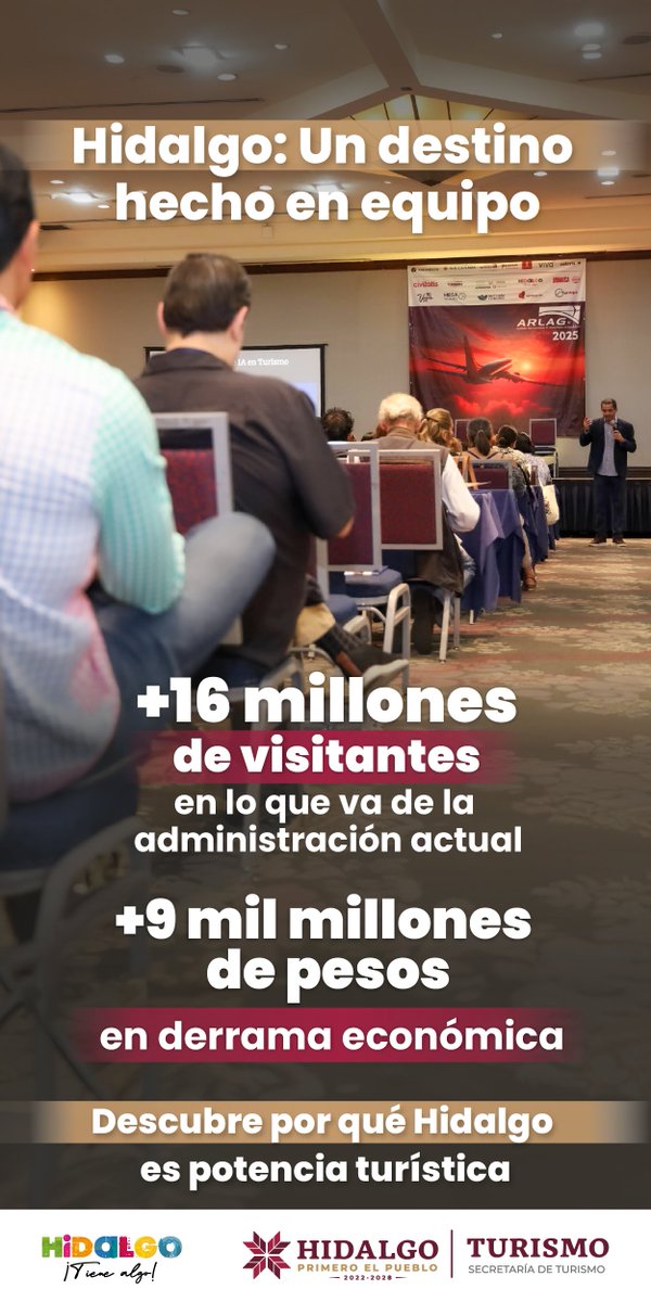 SECTURHidalgo's tweet image. Hidalgo avanza con paso firme.

Las cifras lo confirman: más turismo, más crecimiento y más oportunidades para nuestra gente.

Seguimos impulsando un destino que inspira y trasciende. ✨

#HidalgoTieneAlgo