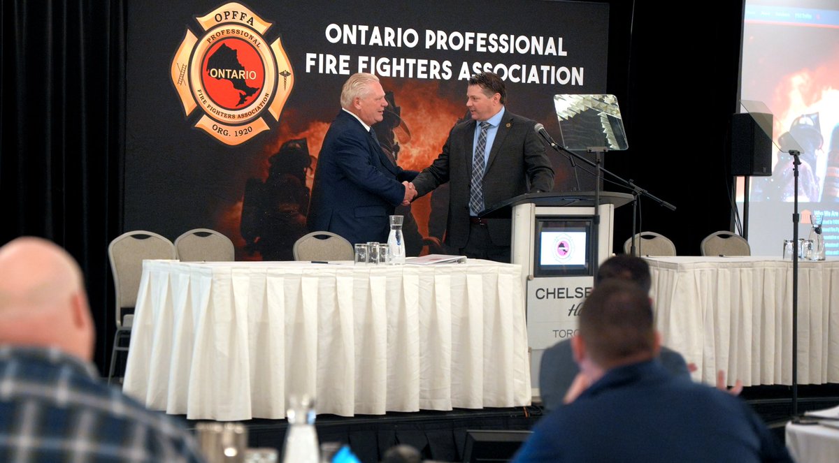 fordnation's tweet image. I had the chance to meet with some incredible first responders at the Ontario Professional Fire Fighters Association conference earlier today.

It’s always great to hear about how we can support our fire-fighting heroes as they protect our homes and communities.