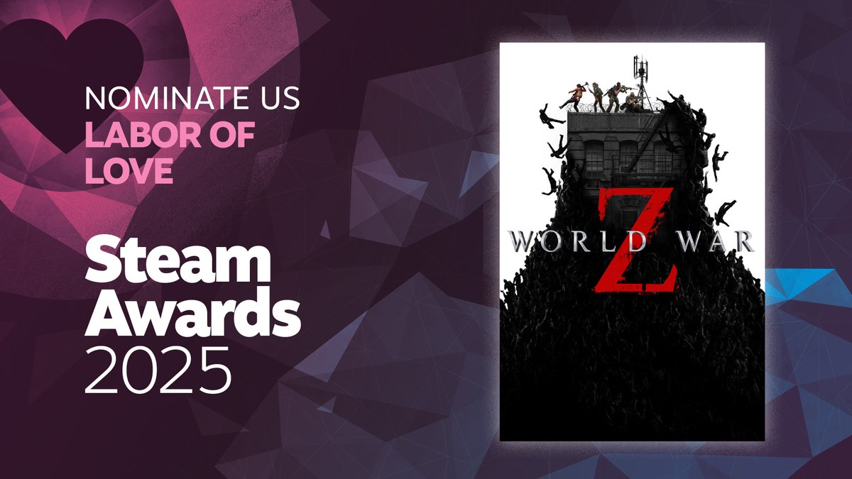 Nominate WWZ for the #SteamAwards! 🧟🏆

It is your support and feedback that motivate us to do more and better for the game. 💪

❤️‍🔥Nominate us for the "Labor of Love" award here:
sabr.gg/WWZSteamAwards
