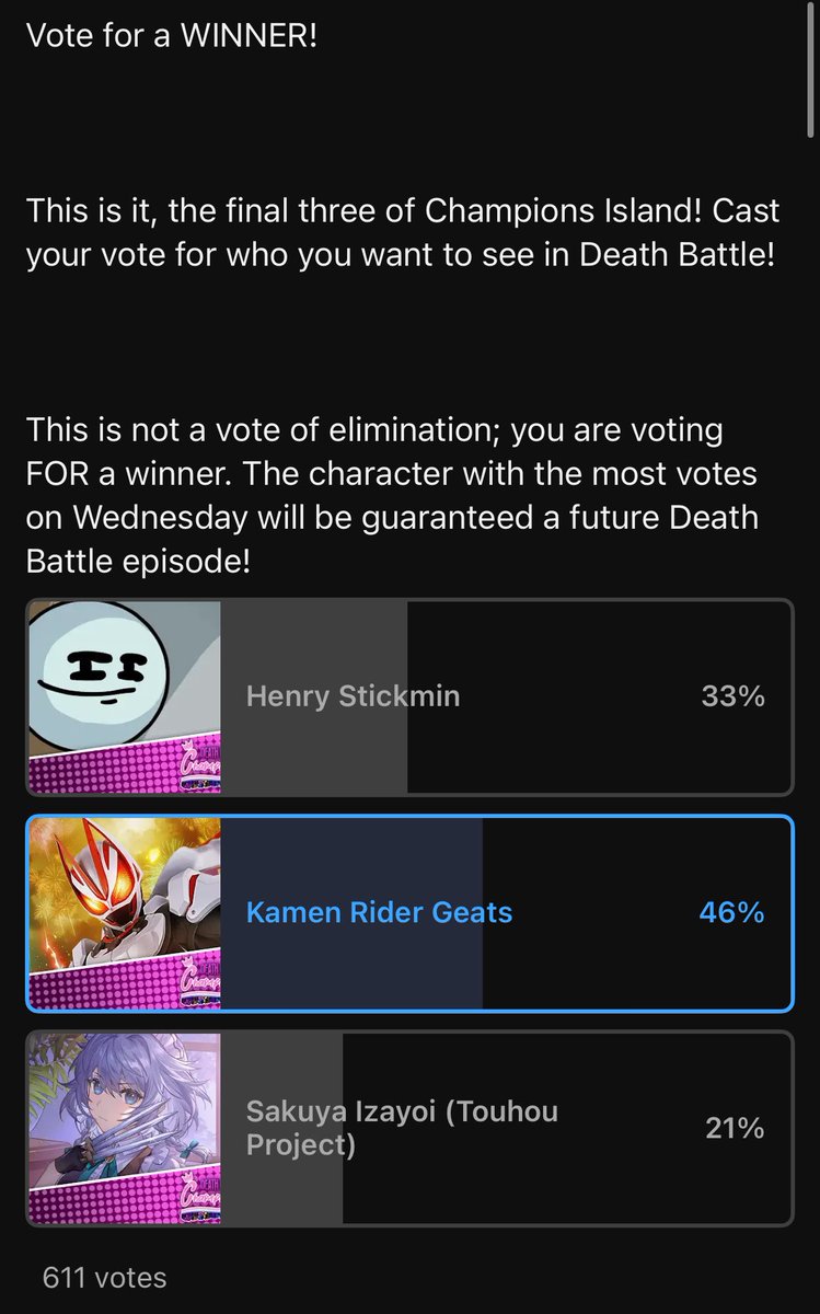 TheHomieAJ_1's tweet image. Oh shit, I got blindsided lmfao. Anyway, the finale vote is upon us! The larger number of votes is GOOD this time. Anyway,

GEATS LOCK IN I NEED THIS YOU ARE MY LAST GOAT REMAINING. #DEATHBATTLE