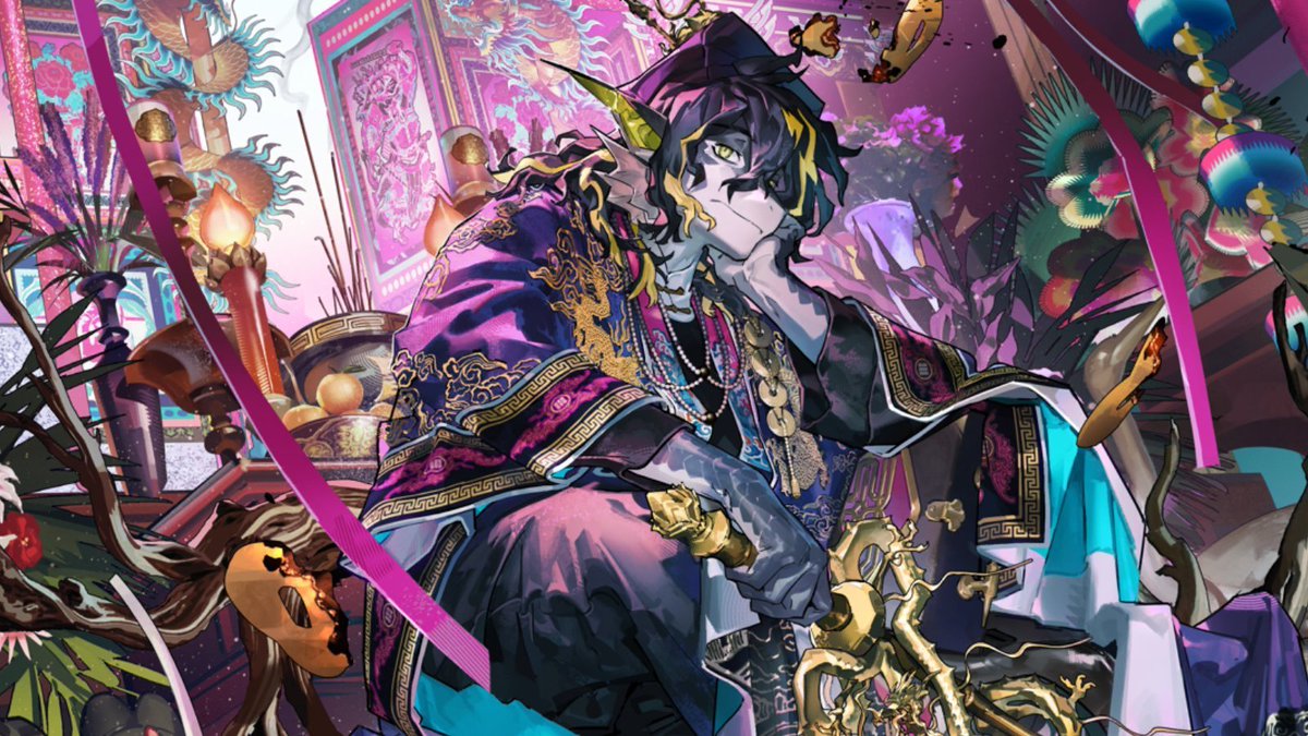 Colours everywhere, lots of objects, decorations and festival paraphernalia, all piled up. Everything is extremely dense, bright, perhaps even saturated. Everything in front of you stands out, except you.
Did you really get what you wanted, Lee?
Money? Treasures? Are you happy?