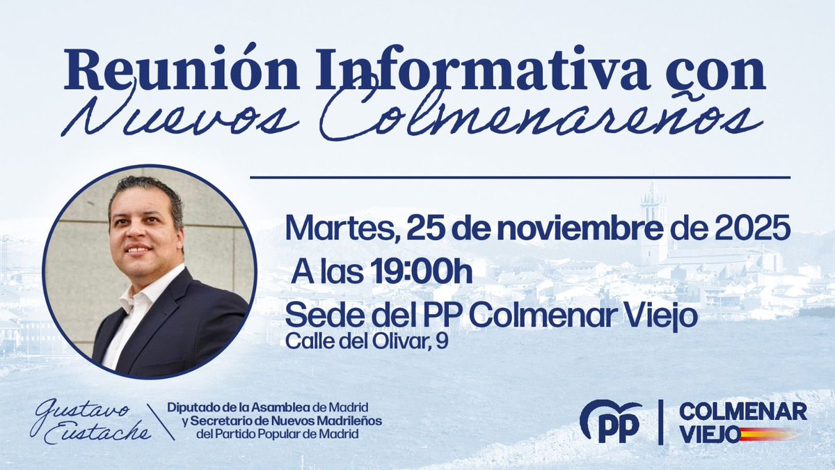 🌎🇻🇪🇵🇪 ¡Todo un éxito la reunión informativa con los nuevos colmenareños! 🇨🇴🇵🇾🌎

💫 De la mano de <a href="/gustavoeustache/">Gustavo Eustache</a> , Diputado de la Asamblea de Madrid <a href="/ppmadrid/">PP Comunidad de Madrid</a> 

🤩✨ Colmenar Viejo es una ciudad abierta, libre e integradora con los colmenareños de todos los continentes