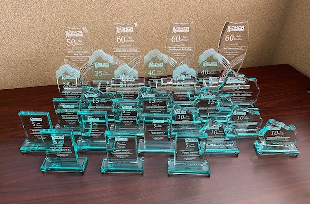 A bumper year for member recognition. We recognise 26 long serving members,  ranging from 5 years, through to One 50 year, (Aecon Transportation West), and three 60 year members - Kruse Glass &amp; Aluminum, Plato's Superior Roofing and Wahl Construction.

Thanks to all MHCA members