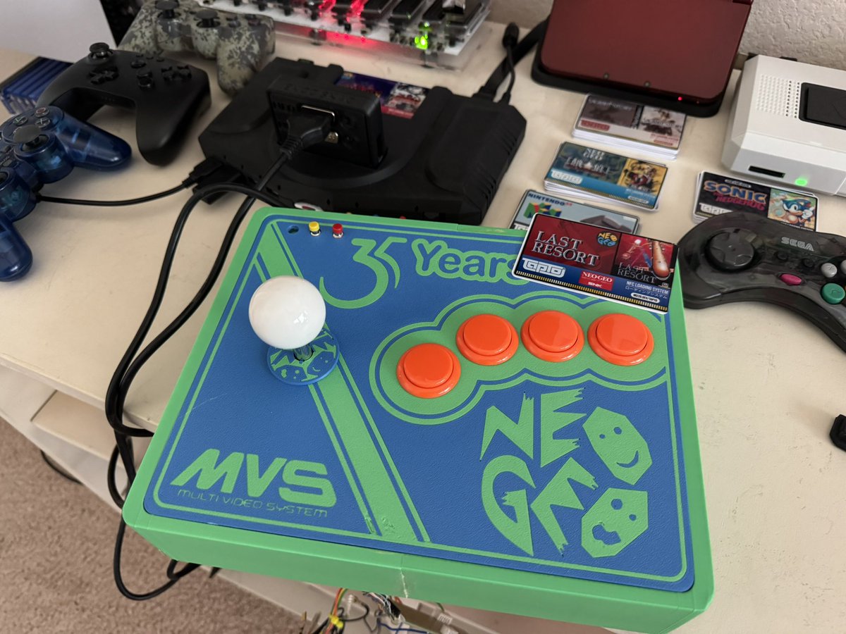 backloggamrguru's tweet image. The @MultisystemFPGA Multisystem2 has become my go to Neo Geo machine! Love the Neo SNAC cart paired with my newly designed dedicated Neo Geo Arcade stick.