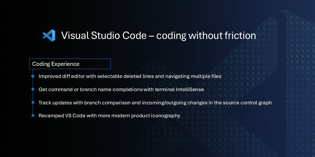 code's tweet image. As a developer, your productivity depends on a great editor experience. 

That&apos;s why we just released improvements to make coding smoother in @code 🧵
