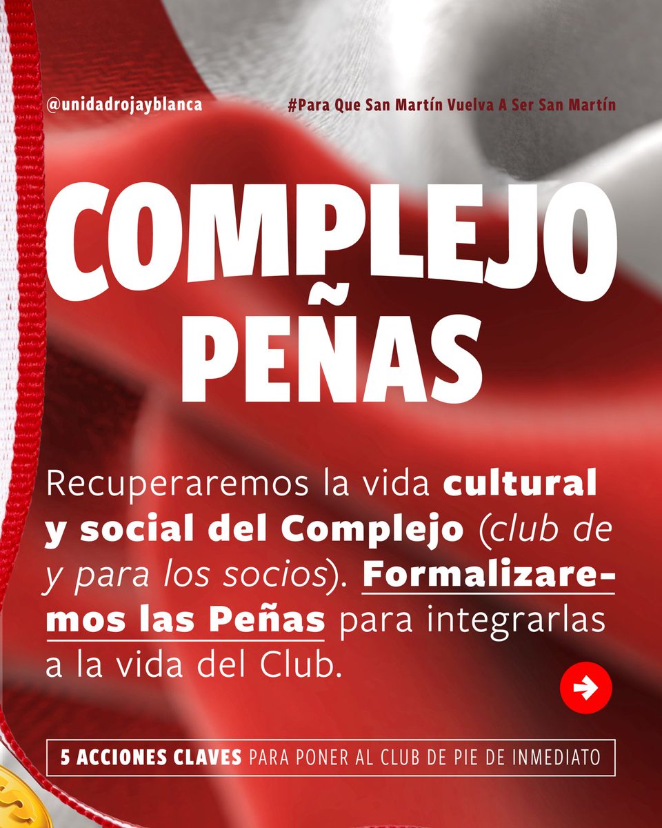 🔴 5 acciones claves para poner al club de pie de inmediato 🇦🇹

Tenemos un plan. El 30 de noviembre, vota lista Nº 5 Unidad Roja y Blanca

🇦🇹 ¡Para que San Martín vuelva a ser San Martín! 🇦🇹 

#SanMartinTuc
#UnidadRojayBlanca
#EleccionesCASM
#OscarMirkinPresidente