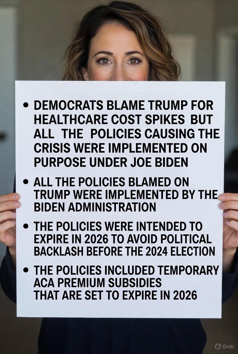 DefiyantlyFree's tweet image. In March 2021, Joe Biden signed the American Rescue Plan, which deliberately super-charged ACA premium subsidies for only three years (2022–2025) and then set them to expire on December 31, 2025. The White House and Democratic leadership knew from the moment the bill passed that…