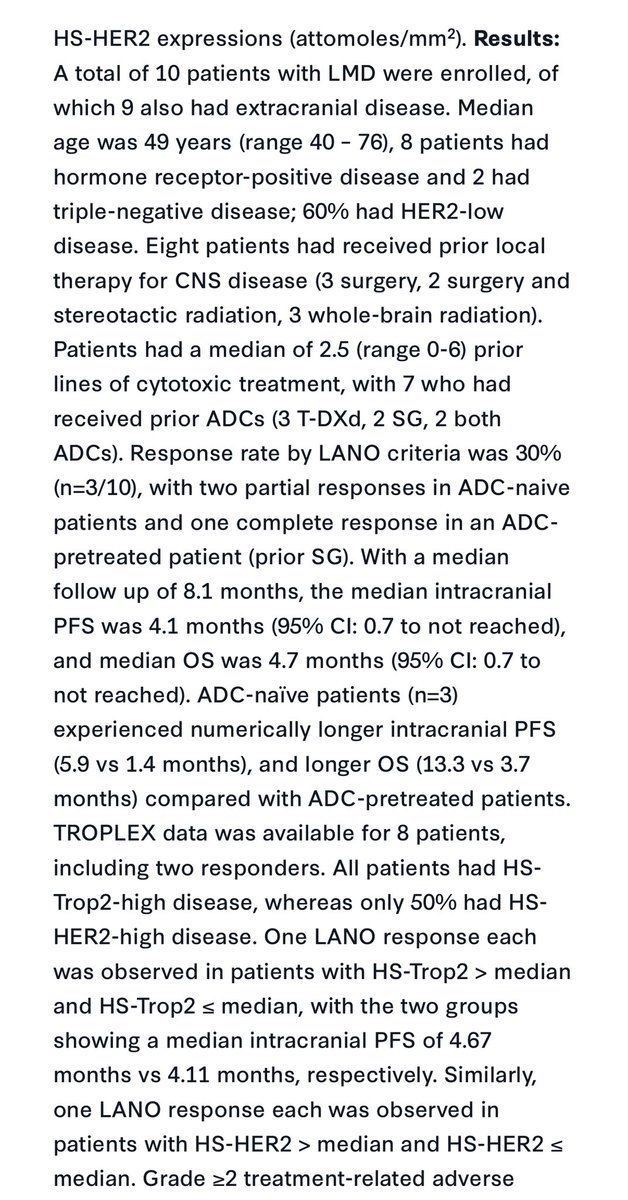 PTarantinoMD's tweet image. At #SABCS25 we’ll present Cohort C of DATO-Base, academic IST and first prospective trial of Dato-DXd in pts with LMD from HER2- MBC.

LANO ORR 30%, mOS 4.7 months but &amp;gt;1 year in ADC-naive pts, benefit on neurological symptoms.

Selected for poster display 🤷‍♂️

Join us to discuss!