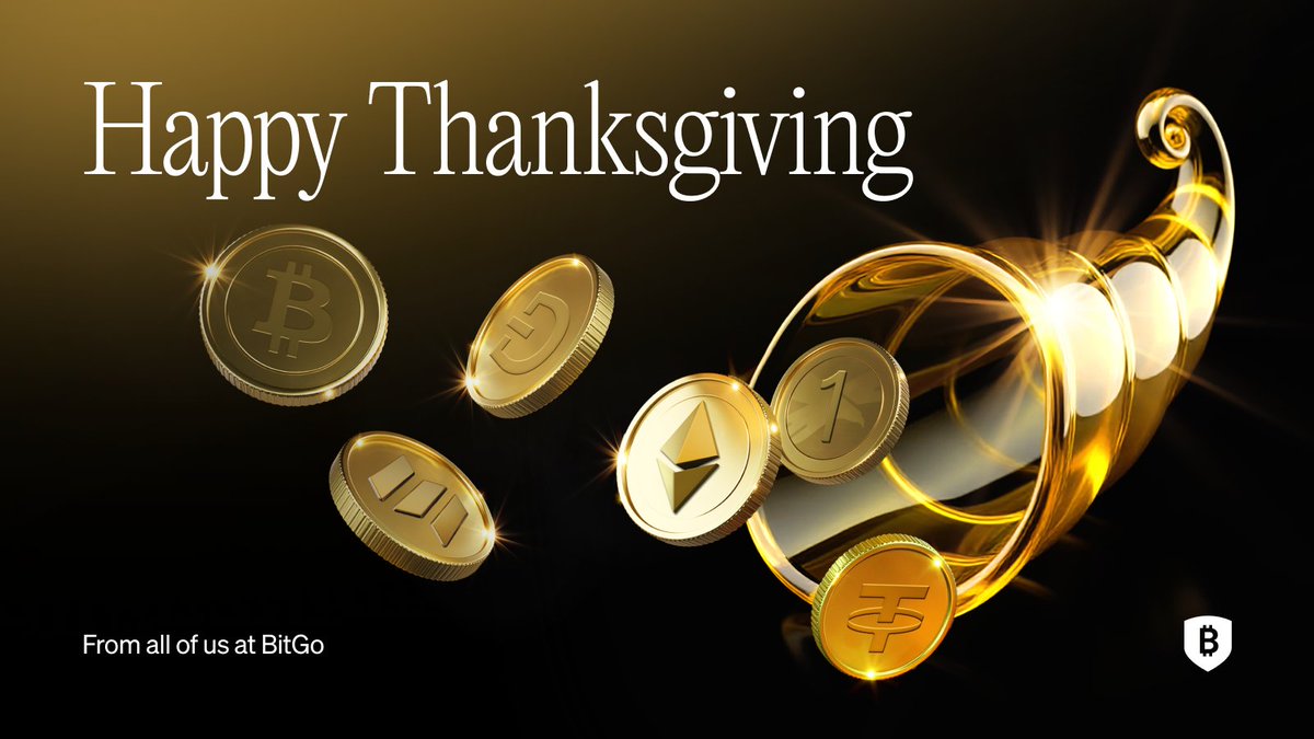 BitGo's tweet image. This Thanksgiving, we’re grateful for the trust of our clients and partners who help us build this industry stronger every year.

From all of us at BitGo, Happy Thanksgiving! 🦃