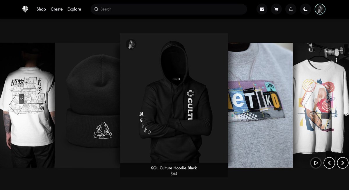 anonyra's tweet image. The revamped @foster_protocol looking and feeling great! Awesome Featured, Spotlight and Trending sections.

Also really love the new ‘preview’ of the SOL Culture hoodie. Thank you for showcasing it in the merch section 🔥