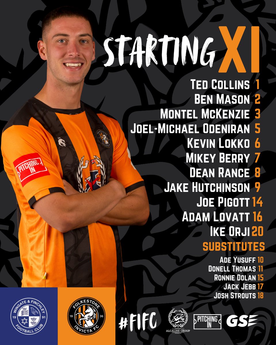 FIFC's tweet image. 📋 𝗧𝗘𝗔𝗠 𝗡𝗘𝗪𝗦

Tonight’s Invicta team to take on Wingate &amp;amp; Finchley 

#fifc | 🟠⚫️