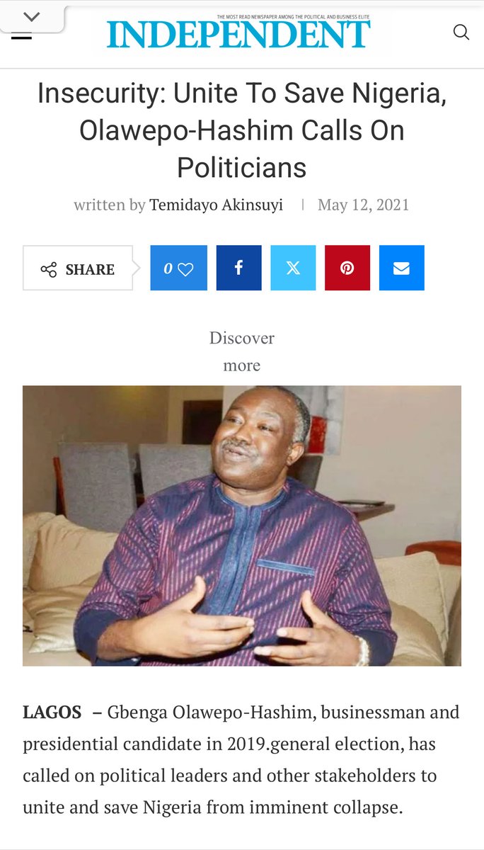 HashimTalks's tweet image. DEFENSE COOPERATIVE AGREEMENT (DCA), THE ROAD OUT OF INSECURITY NOT TAKEN!

On May 12 2021, the Independent amongst other Nigeria dailies, reported our suggestion that Nigeria should enter into a Defense Cooperative Agreement amongst other suggestions, in order to take control of…