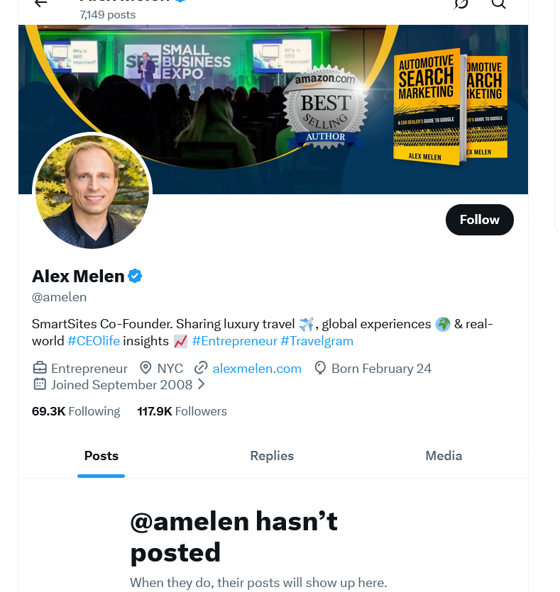 amelen's tweet image. @Support @elonmusk #XBug @amelen
&quot;hasn’t posted&quot; glitch. It&apos;s been like this for weeks - so not something temporary