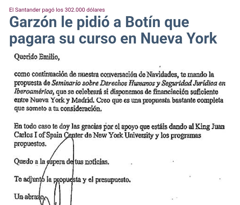 <a href="/TsevanRabtan/">Tsevan Rabtan</a> <a href="/Silvi_ta/">Silvi 💚</a> Me ha venido a la cabeza cuando Garzón (hoy superhéroe para algunos), que estaba investigando a Botín, le remitió la famosa carta.