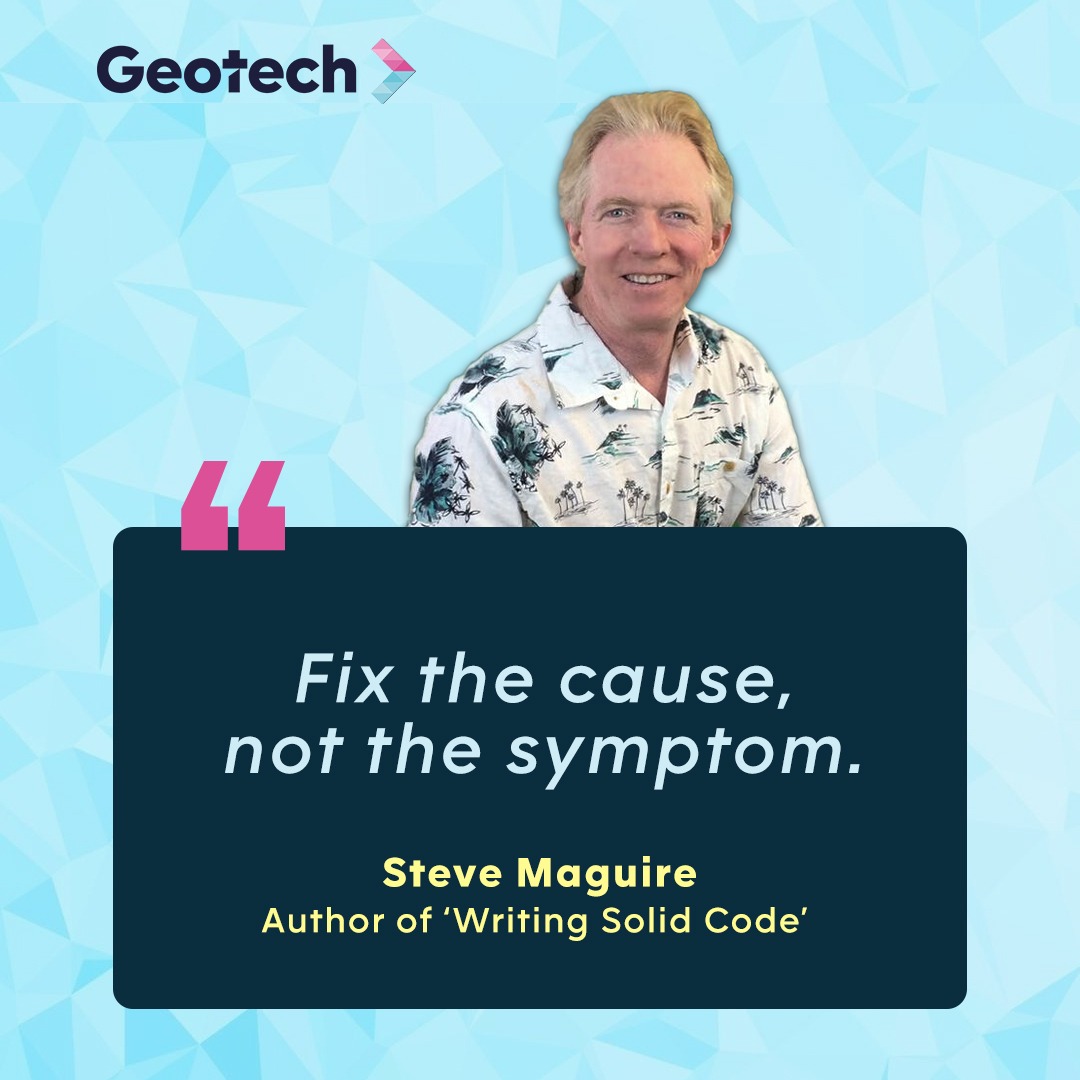 InfoGeotech's tweet photo. Great developers don’t just patch problems… they eliminate them at the source. As Steve Maguire said, “Fix the cause, not the symptom.” That’s the mindset that transforms good coders into exceptional engineers.

#InspiredBySteveMaguire #ProblemSolvingMindset #GeoTech https://t.co/AutxvKNItA
