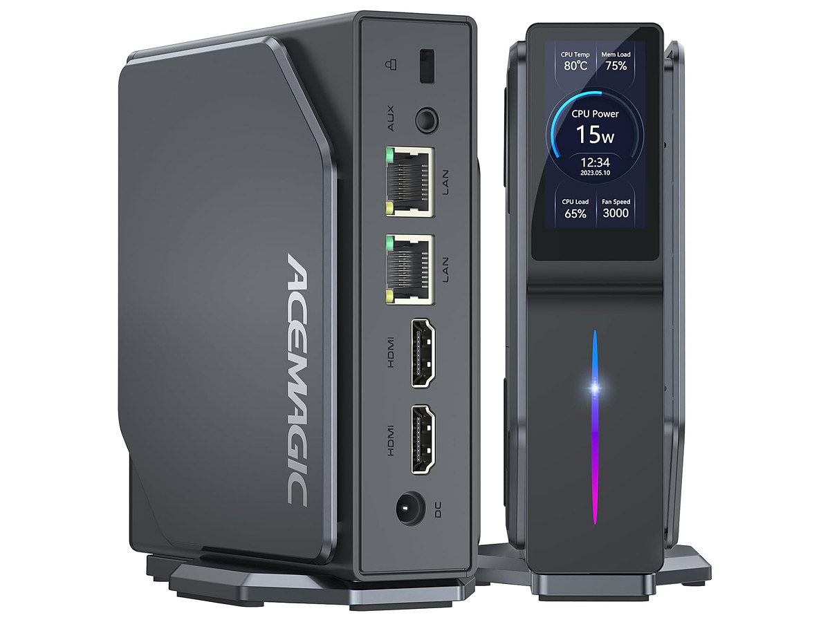 gajetblog's tweet image. 🖥️✨ ACEMAGIC S1 ミニPCが控えめに言って最高。

【特徴】
・透明パネル×RGBで映えるデザイン  
・前面に“システム情報を表示できる液晶ディスプレイ”搭載  
　→ CPU温度 / メモリ使用量 / ストレージ / ネットワーク速度などがリアルタイムで見える  
・Intel Core i5/i7モデルあり…