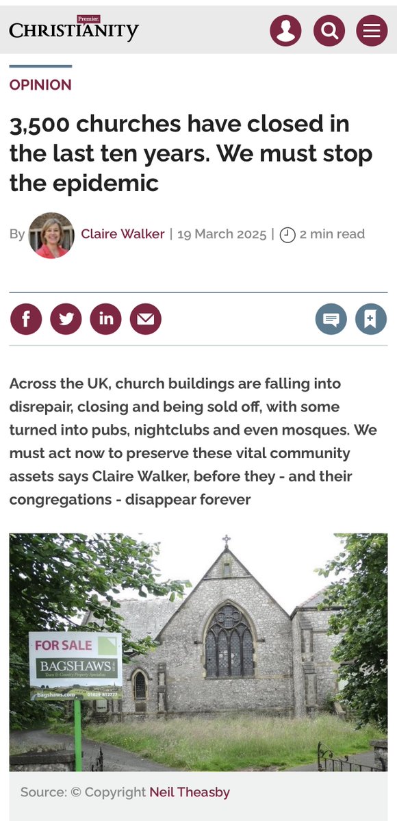 smile2jannah's tweet image. Stop blaming Muslims for empty churches. Hundreds are being sold because NO ONE IS GOING.
Blaming others is just ignoring the fact that Christianity is failing to keep people attached. That’s the real story.