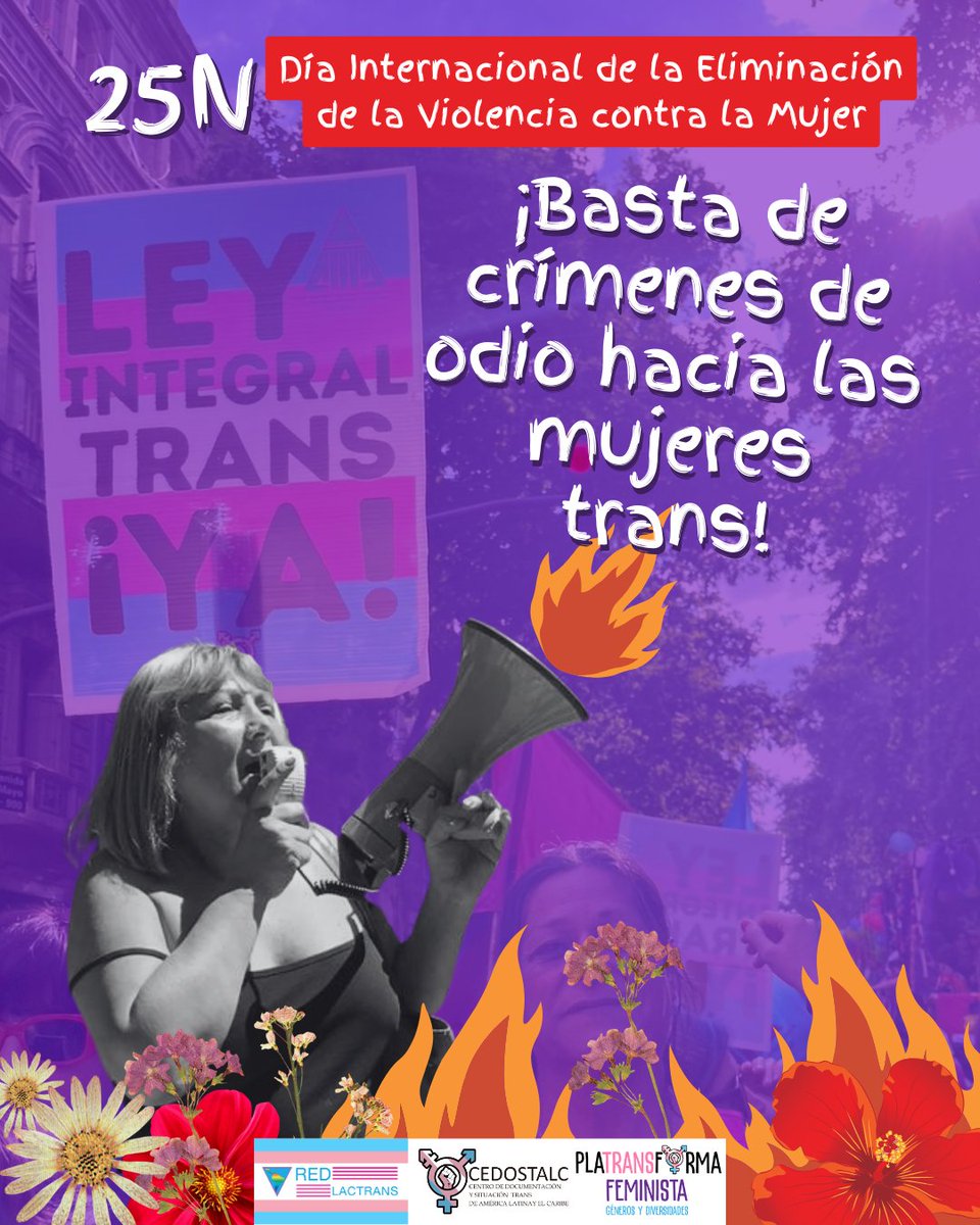 #25N Exigimos que los Estados cumplan con la OC 24/17 de la <a href="/CorteIDH/">Corte Interamericana de Derechos Humanos</a> Exigimos Ley de Identidad Género y Ley Integral Trans en todos los países de LAC y que se tomen medidas ante el recrudecimiento de crímenes de odio hacia las mujeres trans ¡Ni un paso atrás!

#SomosRedLacTrans