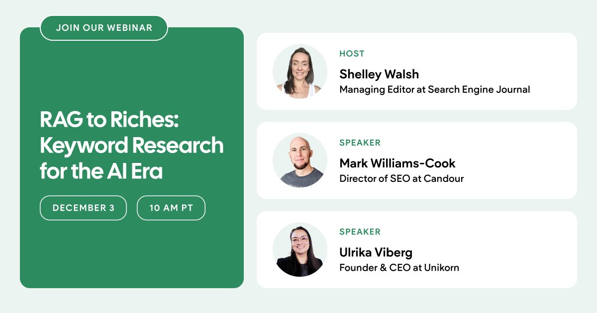 DudaPlatform's tweet image. 🔎 Think keyword research is old news? Think again. Our latest #DudaWebinar will show you how clever content + smart AI workflows can give your builds a whole new win. 💪➡️ bit.ly/48fIuzV

#SEO #keywords #websitebuilder #agencylife