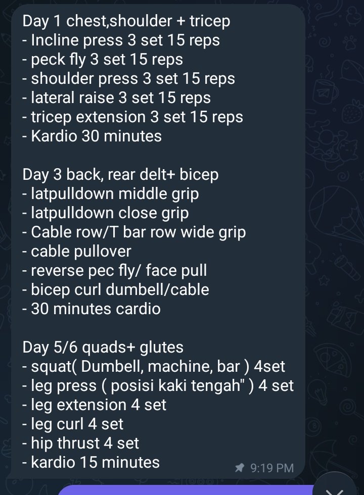 fuyunghaino's tweet image. ini beda orang tapi lebih pengen bikin gw meninggal kayaknya. Gw request seminggu 3x gym dikasih full body dengan jarak 2 hari sekali. Trus pas lagi ga gym, harus cardio 45 menit ANYINGGGG????? OKELA GASKAN