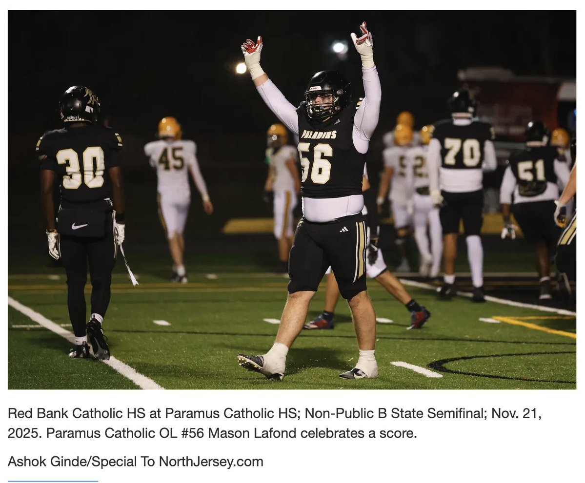 Heart. Hustle. LOVE for this game, this team, this moment — an energy that’s absolutely infectious. 🔥
Locked in for the CHIP.
Let’s go, <a href="/MasonLaFond/">Mason LaFond</a> <a href="/spencelafond/">SpencerLafond</a> <a href="/PCFB_Paladins/">Paramus_CatholicFB</a>!! 💪🏆💜