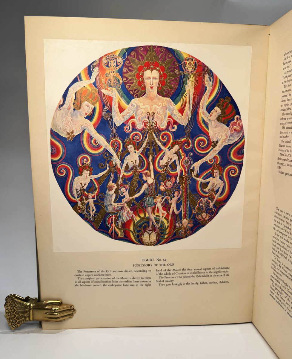 memizon's tweet image. Spiritualist artist Ethel le Rossignol (1873-1970) created her visionary &quot;A Goodly Company&quot; between 1920 and the early 1930s, 44 spiritualist paintings executed under the claimed influence of the spirit &apos;J.P.F.&apos;. She privately published the book in 1933. I have two copies.