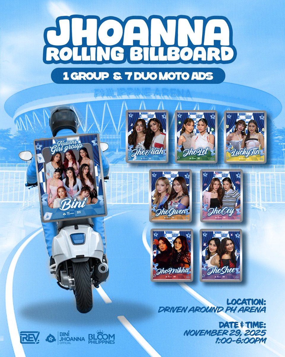 We are BINIfied and ready to roll! 🛵

Watch out for our motoads roaming through the Philippine Arena this Saturday. See you on the road, Blooms! 💙

#UnifiedInBINIfied #JustJhoIt <a href="/RevadsMotoAdsPh/">RevAds Moto-Ads</a>