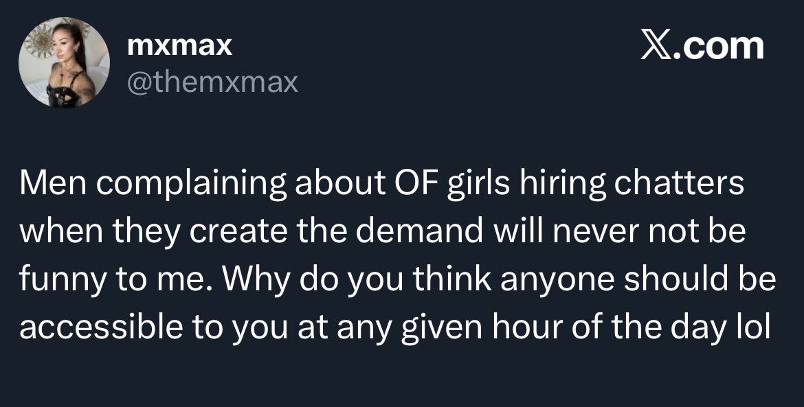 GoJohnnyGo_'s tweet image. chatters, management teams, studios, AI, etc should be banned from every platform 

That said, if you’re chatting (&amp;amp; paying) w/ someone online without irrefutable evidence they are who they say, you’re an idiot. The first rule of the internet has always been no one’s who they say