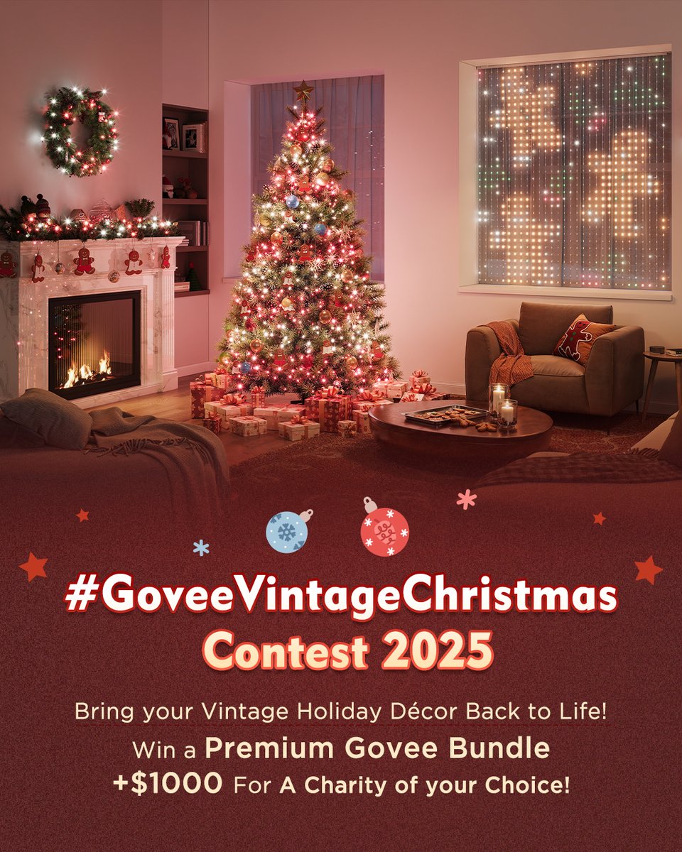 GoveeOfficial's tweet image. #Contest 🎅 Brighten both your home and the holiday for those in need! We&apos;re donating $1000 to the winner’s charity of choice, plus a whole lot more. 

-&amp;gt; 1x Grand Prize: Premium Govee Bundle + a US$1000 charity donation this Christmas. 

-&amp;gt; 3x Glow Picks Prize Winners, plus up…