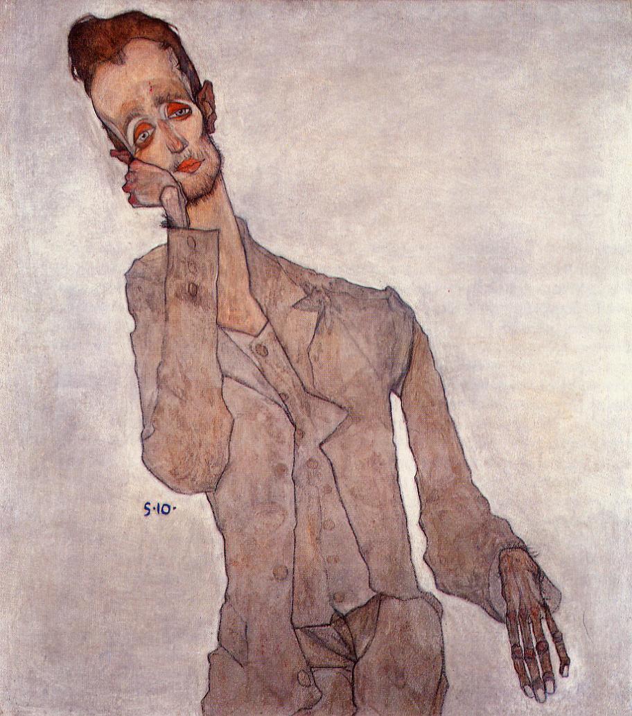 Portrait of Karl Zakovsek, 1910 #artbots #schiele