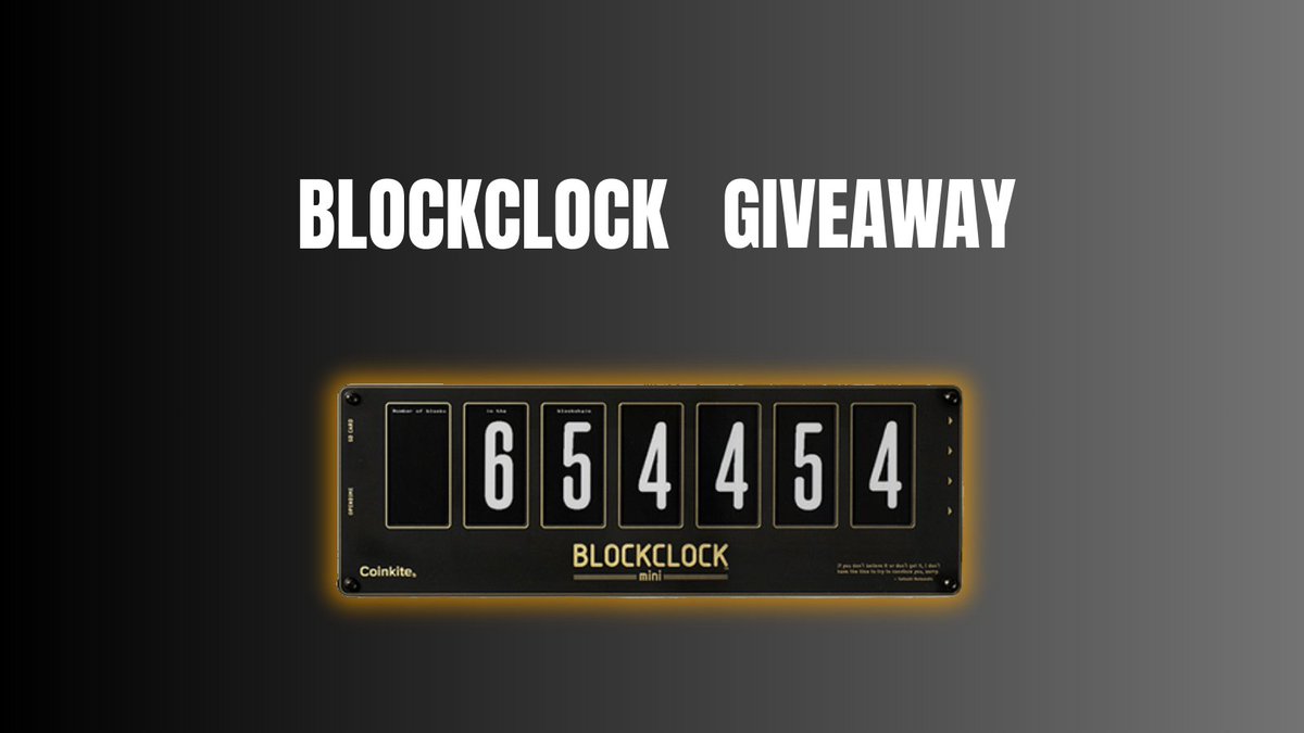 COLDCARDwallet's tweet image. 🚨 BLOCKCLOCK Giveaway 🚨

If you’ve ever wanted the ultimate Bitcoin desk flex, this is your moment. ⏰🔥

To enter:
🔸Like
🔸Repost
🔸Comment what you’d set your BLOCKCLOCK to display first

Black Friday sale still running
25% off with BTC
20% off with fiat
$50 off BLOCKCLOCK