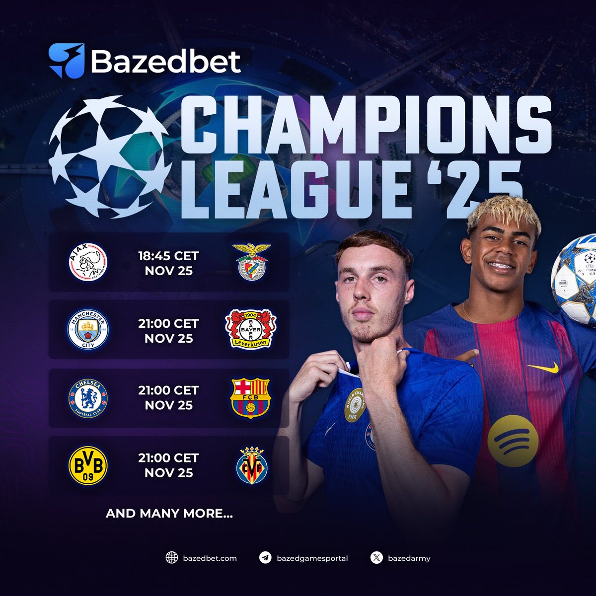 BazedArmy's tweet image. ⚽ Champions League evening ahead

Back-to-back thrillers on the card.