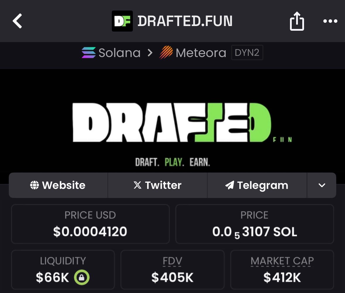 Sevorom1's tweet photo. First call on $Drafted at $412k mcap in my alpha TG 📈🚀🔥

3bV6a2fBT9EzWBbXiphnLMmmAEQ1faYwppCY2Fnhpump https://t.co/FTAvAJfTfN
