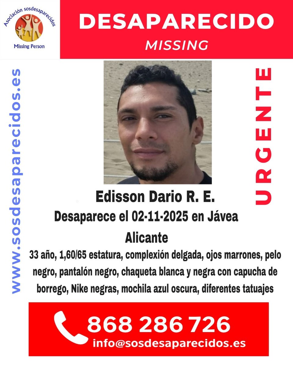 sosdesaparecido's tweet image. 🆘 DESAPARECIDO
#sosdesaparecidos #Desaparecido #Missing #España #Jávea #Alicante
Síguenos @sosdesaparecido