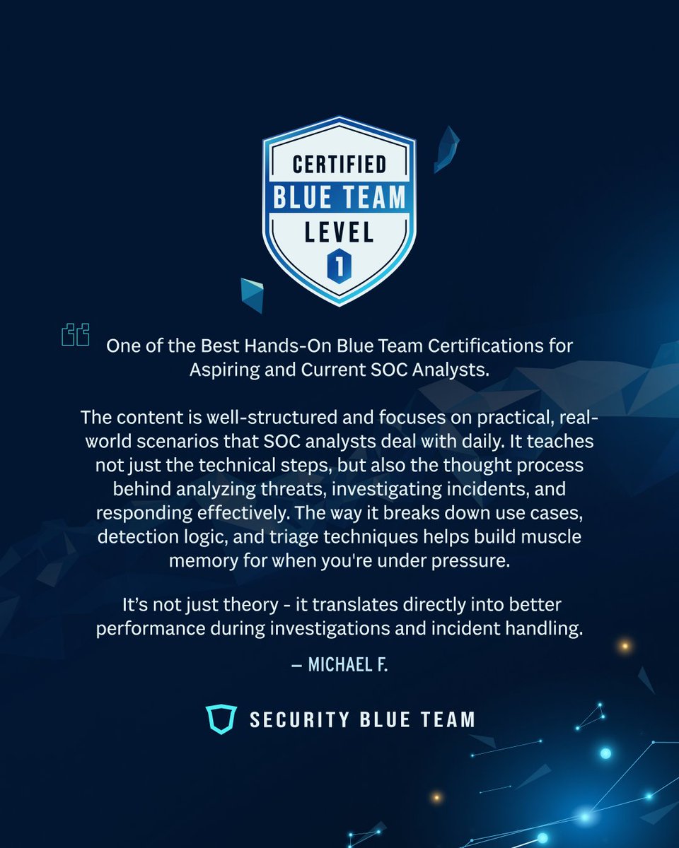 SecBlueTeam's tweet image. What happens when training goes beyond theory?
You get stories like these.

🌐 Real SOC workflows
⚡ Ready-for-the-job skills
🔥 Performance that speaks for itself

These aren’t testimonials. They’re real stories.

#CybersecurityTraining #SOCAnalyst #DetectionEngineering…