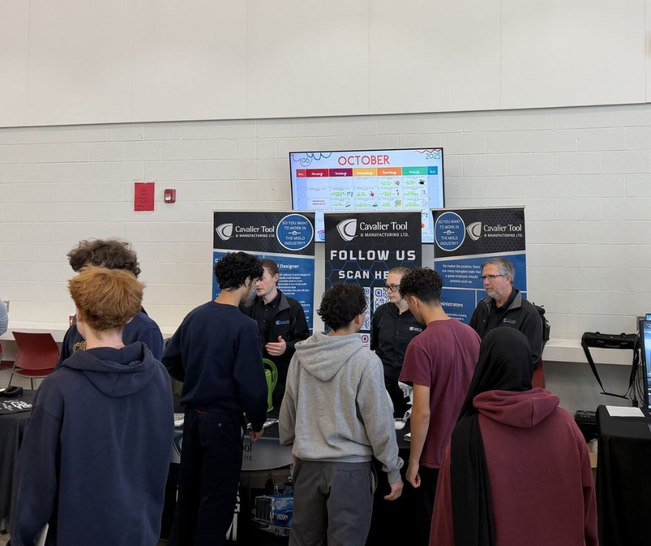 CavalierTool's tweet image. Throughout October, Cavalier Tool visited local high schools to shine a light on the future of mold making and the hashtag #SkilledTrades.

We spoke with students, parents, and educators about how manufacturing has transformed

Join the #CavalierArmy today!