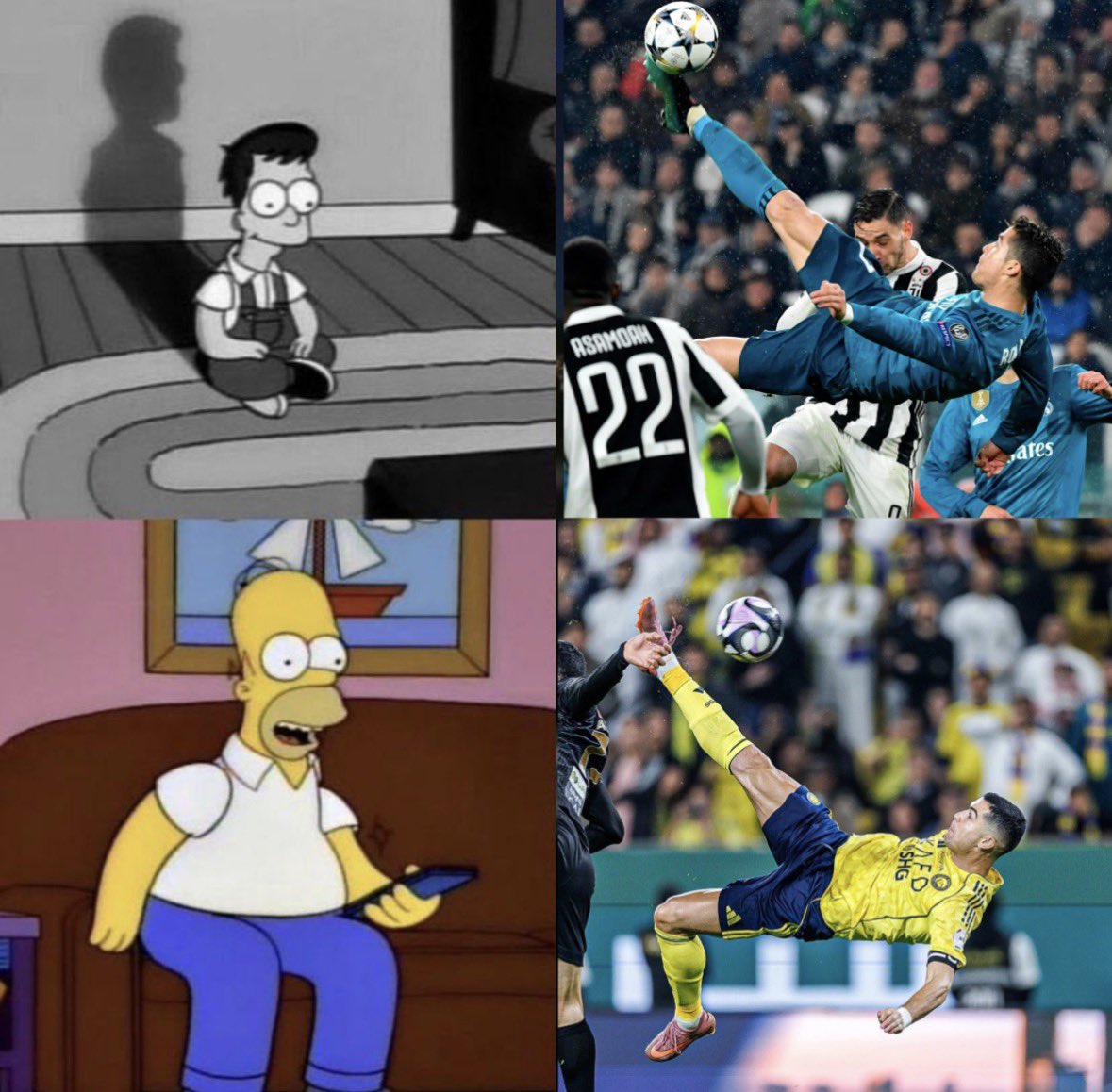 BrymoBroker's tweet photo. @Cristiano @AlNassrFC_EN @AlNassrFC Different badge.
Different age.
Same Ronaldo 🤴@Cristiano https://t.co/fywyH2QhTY