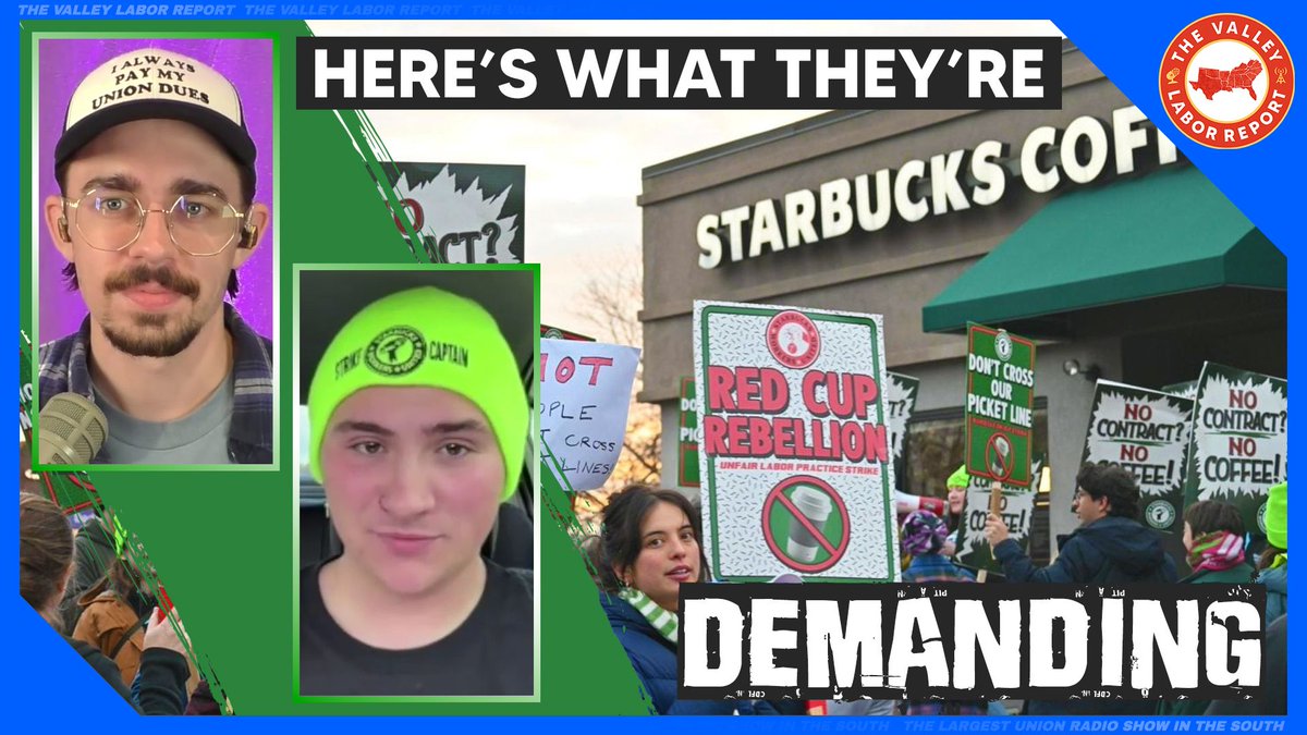 LaborReporters's tweet image. Nationwide Union Baristas&apos; Strike Against Starbucks is Growing, Here&apos;s What They&apos;re Demanding

Cole Sawyer, a Starbucks worker here in Alabama, joins us to talk about why they joined the @SBWorkersUnited strike and what the baristas want to get out of this fight.

🧵