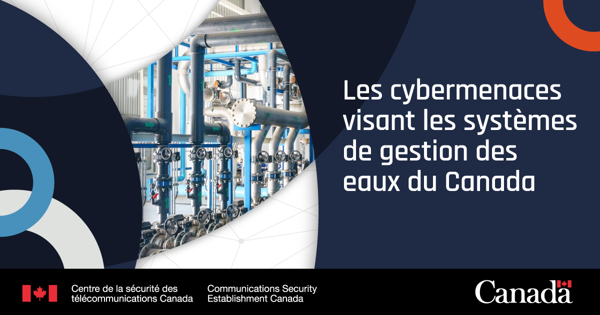 centrecyber_ca's tweet image. Les cybermenaces contre les systèmes de gestion des eaux du Canada pourraient avoir des impacts dévastateurs.

Notre plus récente évaluation fait la lumière sur les risques et l’urgent besoin qu’ont les organismes impliqués d’agir dès maintenant : cyber.gc.ca/fr/orientation…